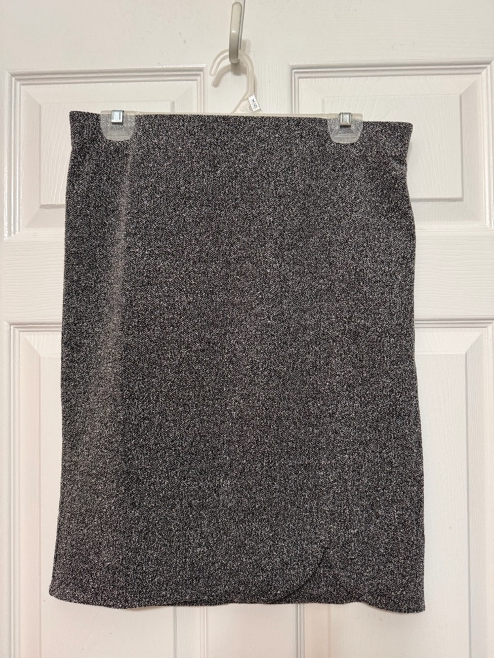 LOFT Silver-Gray Metallic Pencil Skirt